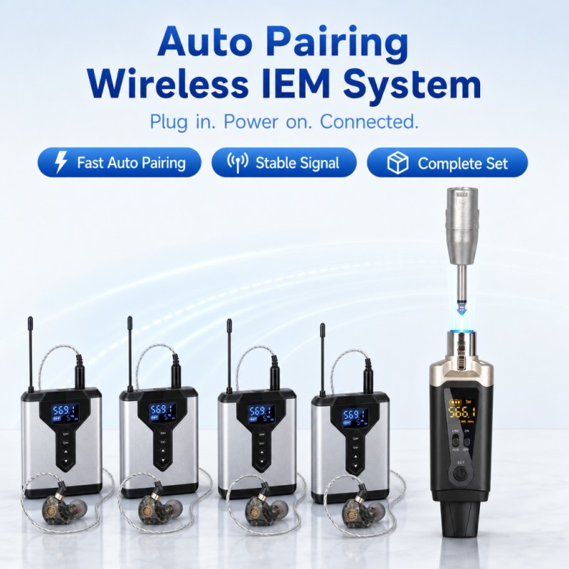 In Ear Monitor Iem - Беспроводная система IEM: 1 передатчик, 4