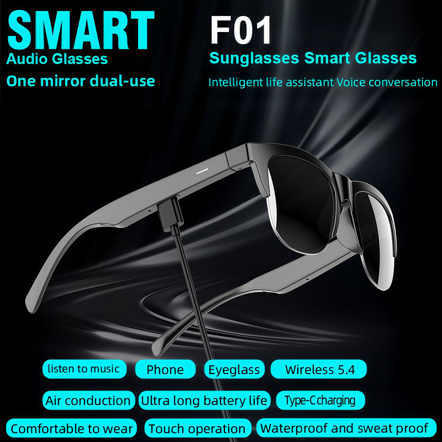 Умные аудиоочки с Bluetooth V5 – обзор и цена Bluetooth Headset On Ear